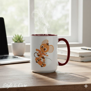 Caneca de Combinação de Rato de Skate Divertido pa