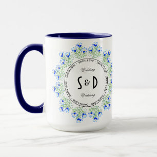Caneca de Combo de Grande Casamento Crocus Azul