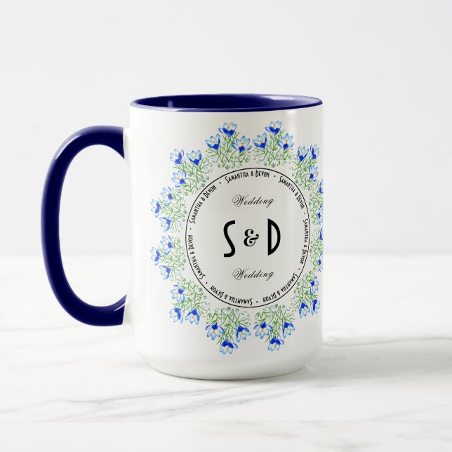 Caneca de Combo de Grande Casamento Crocus Azul (Esquerda)