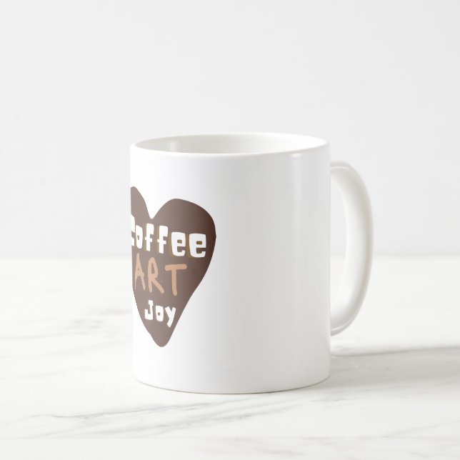 Caneca de Coração de Arte de Café Clássico (Frente Esquerda)