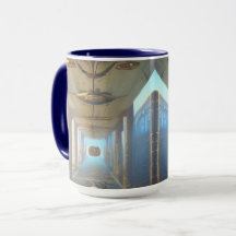 Caneca de Corredor de Cofre Steampunk SciFi