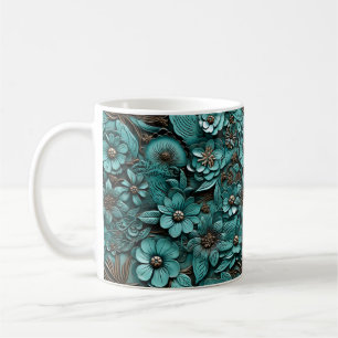 Caneca De Couro Com Tool Floral