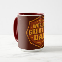 Caneca de Crachá do Melhor Pai do Mundo Retro | Pe
