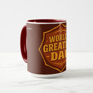 Caneca de Crachá do Melhor Pai do Mundo Retro Pe