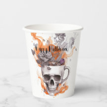 caneca de crânio floral