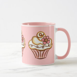 Caneca de Cupcake Rosa