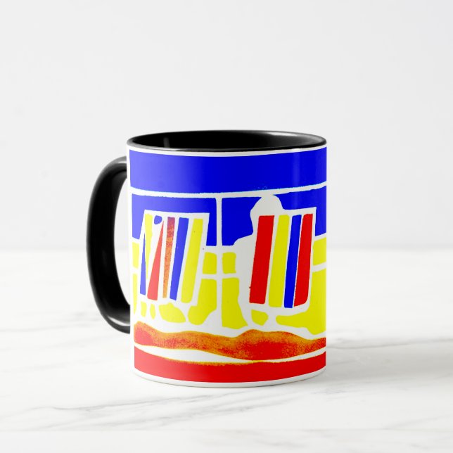 Caneca de Deckchairs do beira-mar (Frente Esquerda)