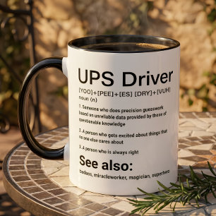 Caneca de Definição de Motorista UPS Engraçada Hum