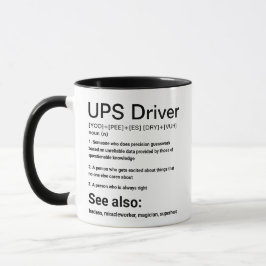 Caneca de Definição de Motorista UPS Engraçada Hum