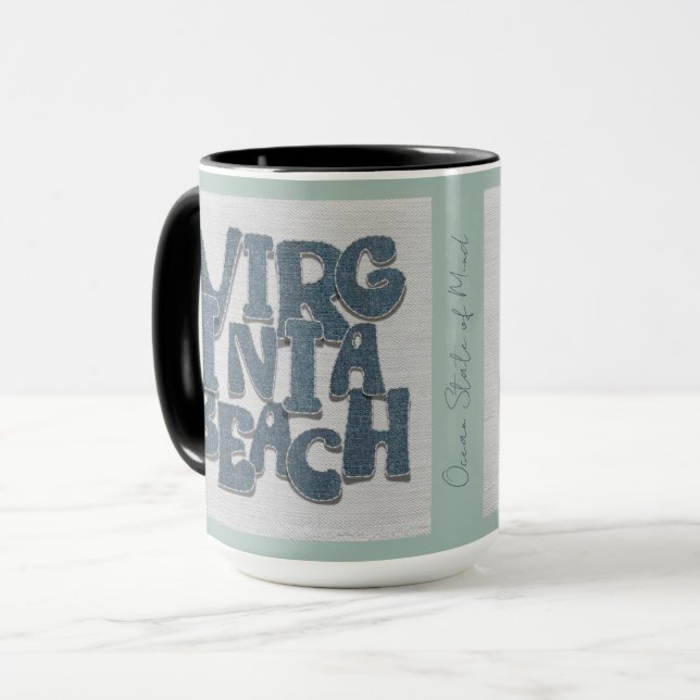 Caneca de Denim Costeira de Virginia Beach  (Frente Esquerda)