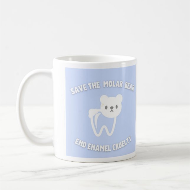 Caneca de dentista engraçada de urso molar (Esquerda)