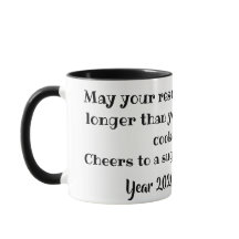 Caneca de Desejos Divertidos de Ano Novo