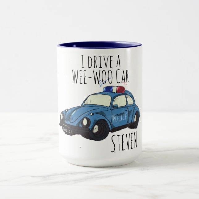 Caneca de desenho animado de carro Wee-Woo engraça (Centro)