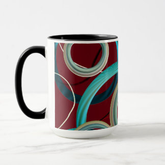 Caneca de Design Abstrato Borgonha