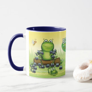 Caneca de designer com design de personagens de rã