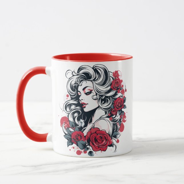 Caneca de designer única com duas cores (Esquerda)