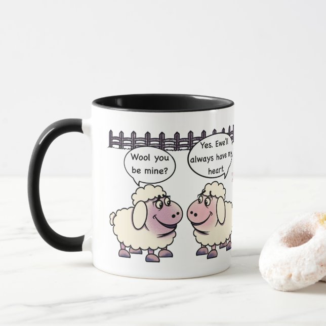 Caneca de Dia dos Namorados Será Você Minha (Com Donut)