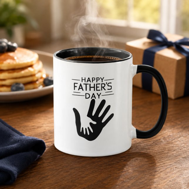 Caneca de Dia dos Pais com Impressão de Mão (Criador carregado)