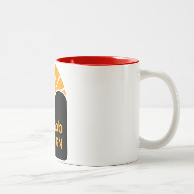 Caneca de dois tons preta de 15 oz (Direita)