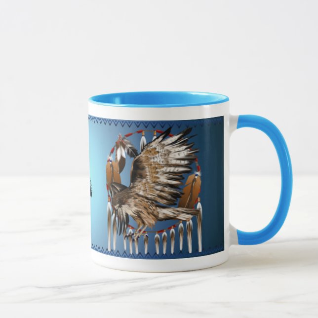 Caneca de Dreamcatcher do falcão do vôo (Direita)