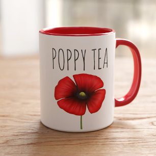 Caneca de Duas Cores com Chá de Papoula Vermelha P