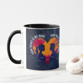 Caneca de Duas Cores com Silhueta Romântica de Cas