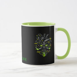 Caneca de Duas Cores Coração Cibernético com Overc