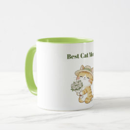 Caneca de Duas Cores Kawaii Cat Gardener Rose Bouq