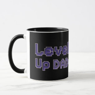 Caneca de Duas Cores Pixel Level Up Pai Gamer