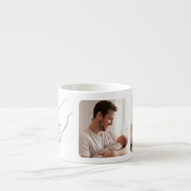 Caneca de Duas Fotos do Primeiro Dia dos Pais Mini (Frente)