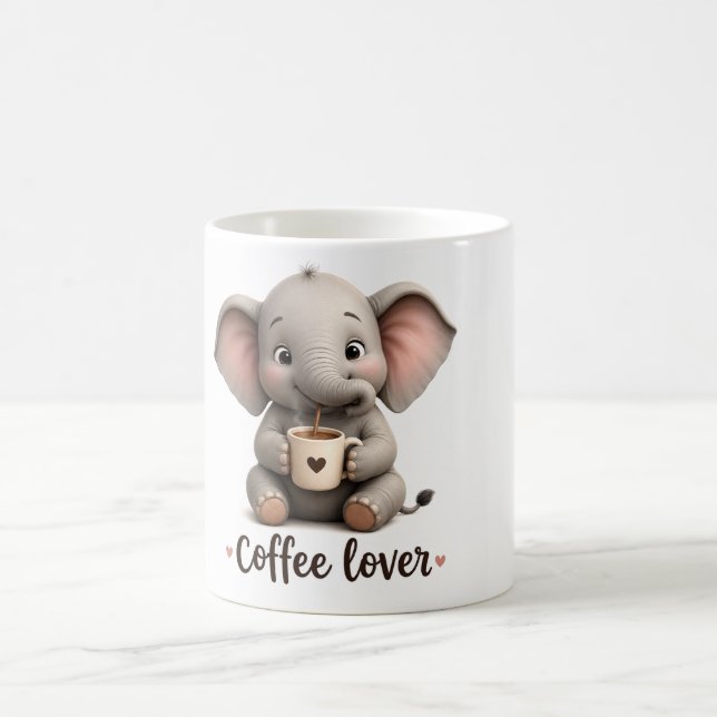 Caneca de Elefante Amante de Café (Centro)
