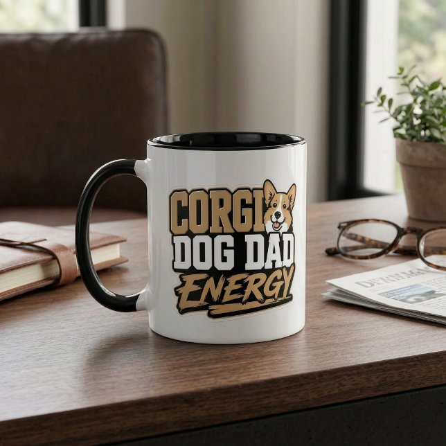 Caneca de Energia do Papai Corgi (Corgi Dog Dad Energy Mug)