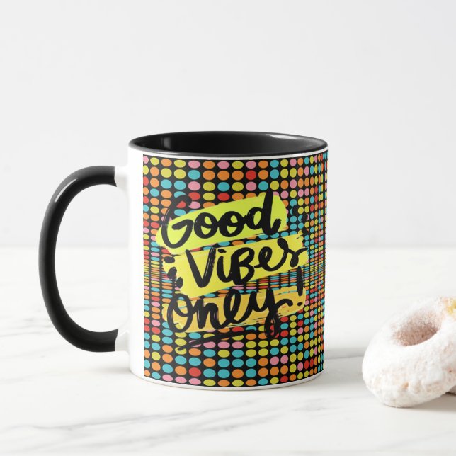 Caneca de Energia Pop Art Good Vibes (Com Donut)
