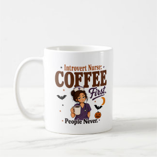 Caneca de Enfermeira Introvertida Café Primeiro Pe