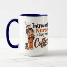 Caneca de Enfermeira Introvertida da Marinha Funny