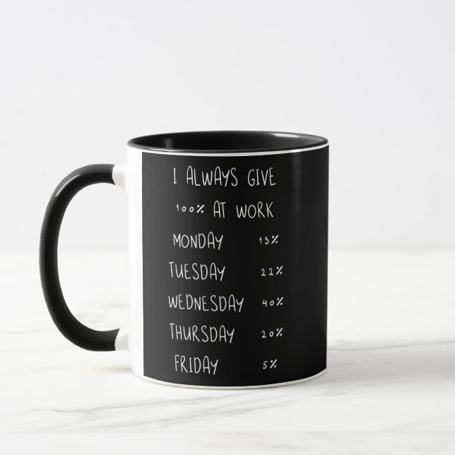 Caneca de Escritório Divertida Eu Sempre Dou 100 P (Esquerda)