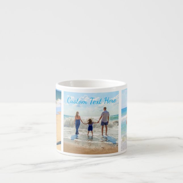 Caneca de Espresso com Colagem de Fotos e Texto Pe (Frente)