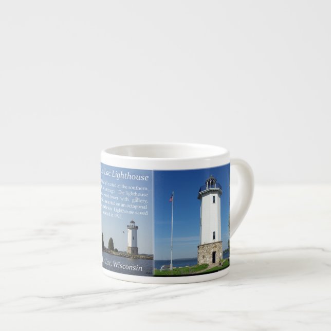 caneca de espresso Farol de Fond Du Lac (Frente Esquerda)