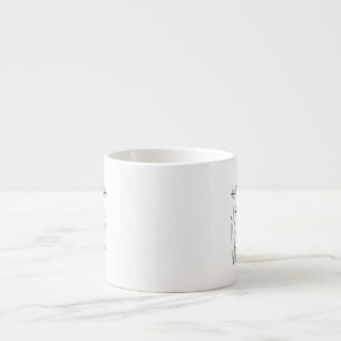 Caneca de Espresso (gatos desenhados à mão)