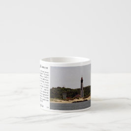 caneca de espresso história do farol de Cape Henry