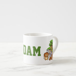 Caneca de Espresso Nome Personalizado Adam Animais
