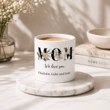 Caneca de Espresso Personalizada Floral Elegante p