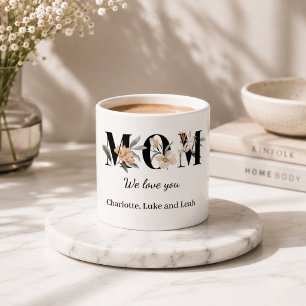 Caneca de Espresso Personalizada Floral Elegante p