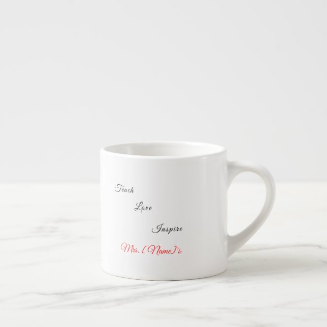 Caneca de Espresso Personalizada para Professora d (Direita)