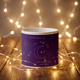Caneca de Espresso Roxa com Arte de Linha Personal