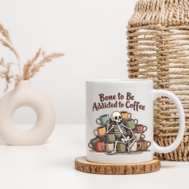 Caneca de Esqueleto de Vício em Café (Criador carregado)