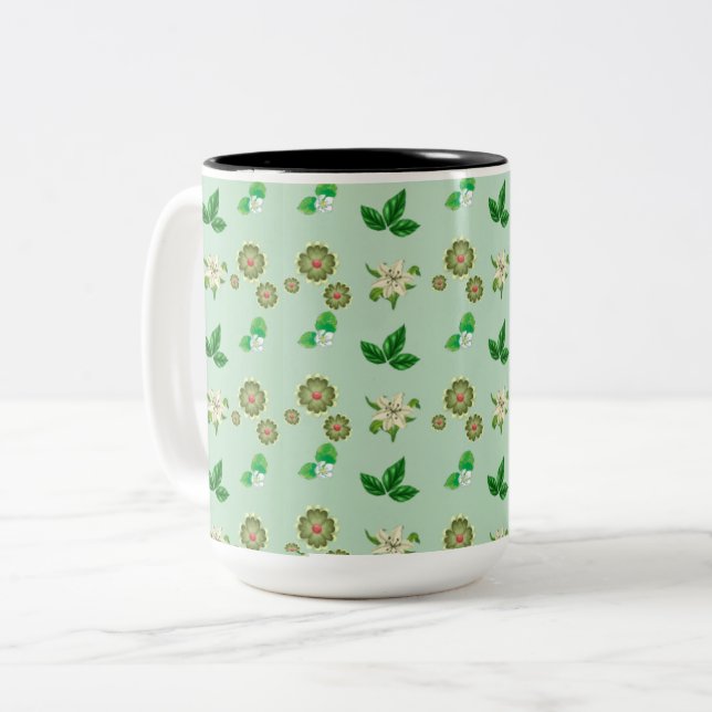 Caneca De Estética Botânica - Xícara De Café Flora (Frente Esquerda)