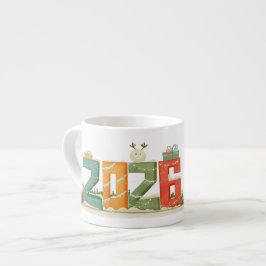 Caneca de Expresso Ano Novo 2026 Fofa