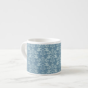 Caneca de expresso azul damasco de elefante