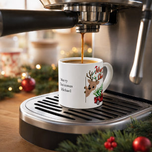Caneca de Expresso Personalizada Natal - Rudolph
